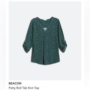 Beacon Roll Tab Knit Blouse